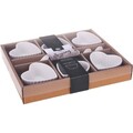 Set 6 boluri pentru gustari Heart, 4 x 9 cm, portelan, alb