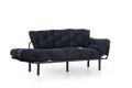 Kanapéágy Nitta Triple, Futon, 3 üléses, 225x70 cm, fém, fekete