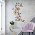 Decoratiune de perete Butterflies Light Pink, Mauro Ferretti, 59.5x111.5 cm, fier, multicolor