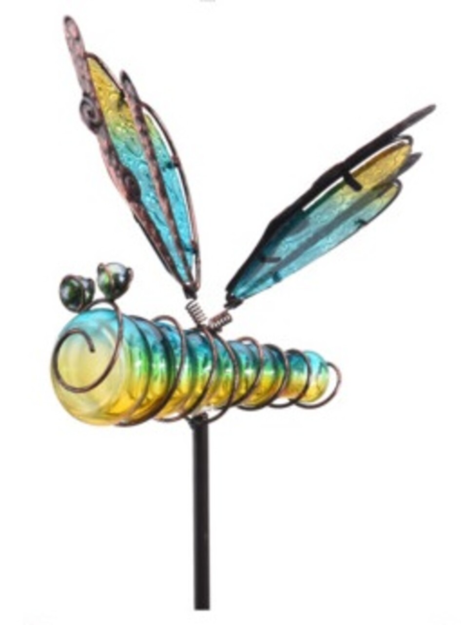 Dragonfly kerti lámpa, 20x6x105 cm, fém, zöld