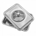 Tava pentru cuptor cu capac, 35 x 26 x 7 cm, inox, argintiu