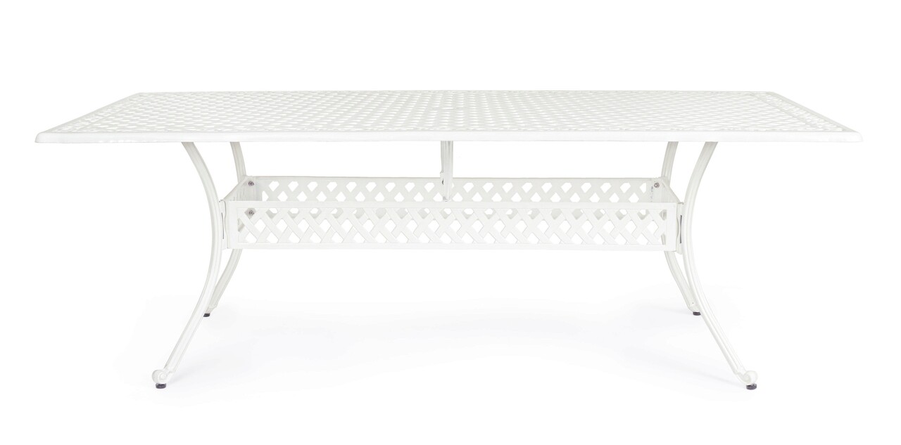 Ivrea Kerti Asztal, Bizzotto, 213 X 107 X 73 Cm, öntött Alumínium, Fehér