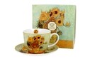 Jumbo Csésze tányérral, DUO, Vincent Van Gogh - Napraforgó, 450 ml, porcelán, többszínű