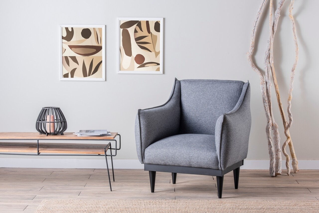 Luna solo fotel, futon, 90x55x100 cm, fém, szürke