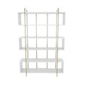 Corp biblioteca, Zena Home, Bruti, 120x180x29.6 cm, PAL, Alb/Auriu