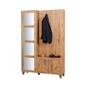 Dulap cu pantofar, cuier si oglinda Sihirli Atlantic, Vella, 125x36x196 cm, pine