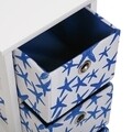 Organizator pentru baie cu 3 cosuri Blue Sea, Versa, 23x29x58 cm, lemn de paulownia