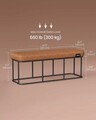 Bancheta Vasagle Ekho, 120 x 40 x 45 cm, max 300 kg, piele ecologica/otel, caramel