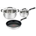 Tefal Lábas és Serpenyő szett Cook&Cool, 5 darabos, rozsdamentes acél/üveg