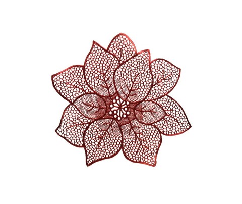 Poinsettia Dekoráció, Decoris, 44x1 cm, poliuretán, piros