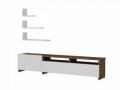 Comoda TV cu rafturi, Wooden Art, Gelincik White Walnut, 180x103.1x31.6 cm