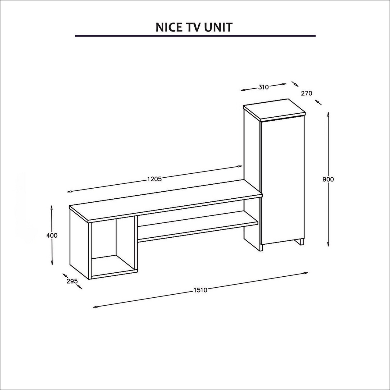 Grace TV Komód, Maison In Design, 1 Rész, 151 X 29.5 X 90 Cm, PAL, Fehér