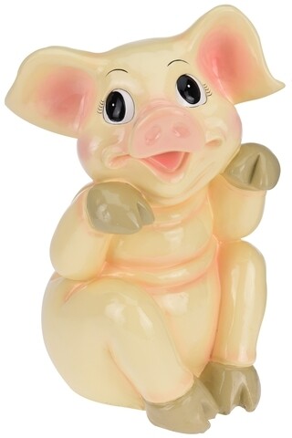 Decoratiune Pig sitting to left, 23x23x36 cm, polirasina