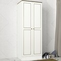 Dulap pentru haine Ravenna 2 Kapili White, Talon, 70 x 47.2 x 194 cm, alb/auriu