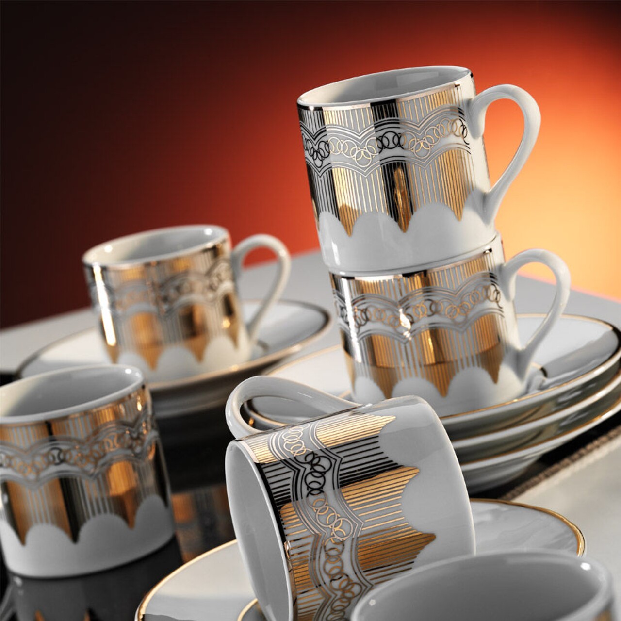 Kutahya Porselen Kávés Készlet, RU12KT4307048, 12 Darabos, Porcelán