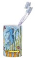 Suport periute si pasta de dinti, Wenko, Ocean Life, 6.5 x 11 x 6.5 cm, ceramica, multicolor