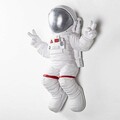 Decoratiune, Peace Sign Astronaut, 35x47x10 cm, Poliester, Alb/Gri