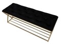 Bancheta cu suport incaltaminte Glam, Mauro Ferretti, 120x40x45 cm, fier, negru/auriu