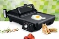 Grill electric cu 2 placi, Heinner, 2000 W, negru