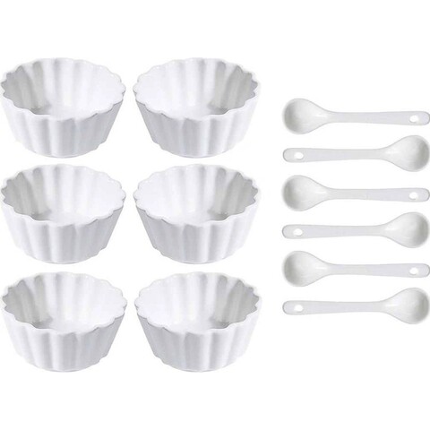 Set 6 boluri pentru gustari Round, 4 x 9 cm, portelan, alb