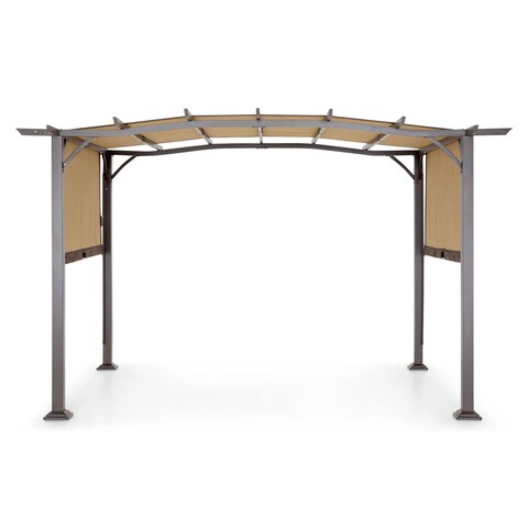 Gazebo Kerti pavilon, Shadow, L.360 l.269 H.225 cm, acél, barna/bézs