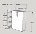 Pantofar Asus, Mobert, 90x30x90 cm, alb