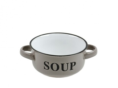 Soup tál, 490 ml, 18x13x6,5 cm, kerámia, barna