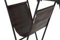 Masuta living cu suport reviste Mauro Ferretti, 120 x 43 x 62.5 cm, lemn de brad/fier/piele ecologica, negru/maro