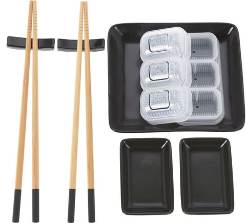 Set 8 piese pentru sushi Excellent Houseware, portelan, alb