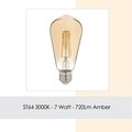 LED Izzó Sage, ST64 Gün Işığı, 7 W, 6500K, 720 Lm, üveg