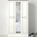 Dulap pentru haine Ravenna 3 Kapili White, Talon, 105 x 47.2 x 194 cm, alb/auriu