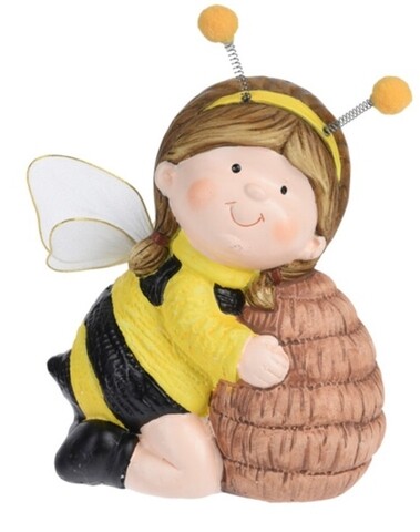 Bee girl Dísz, 13x8x18 cm, kerámia, színes