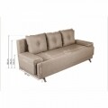 Roma Lux Beige kanapéágy 205x90x86 cm + tárolódoboz, bézs