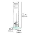 Wenko WC-papír és WC-kefe tartó, Debar, inox, 18 x 73 x 18 cm, rozsdamentes acél/üveg