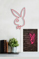 Decoratiune luminoasa LED, Playboy, Benzi flexibile de neon, DC 12 V, Roz