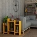 Masuta pentru living, Homitis, Potti - Mustard, 22x77x65 cm