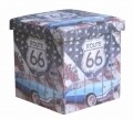 Összecsukható zsámoly tárolóhellyel Route 66, Heinner Home, 37,5 x 38 x 38 cm, PVC, többszínű