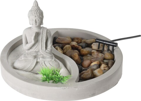 Zen Garden Ovális Buddha dekoráció, 19x19x12 cm, cement