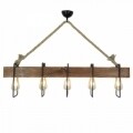 Candelabru All Design, handmade, 100x11x55 cm, Walnut Black Beige