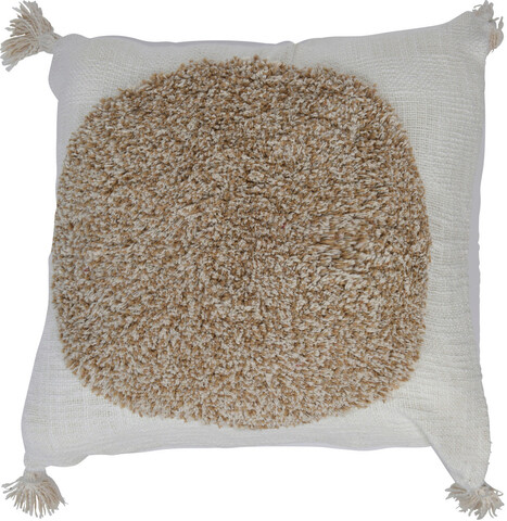 Perna decorativa Tufted, 45x45 cm, bumbac, alb/crem